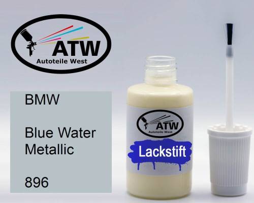 BMW, Blue Water Metallic, 896: 20ml Lackstift, von ATW Autoteile West.